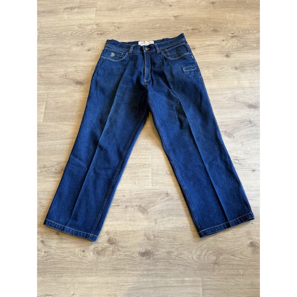 Vintage State Property Jeans Mens 40x32 Blue Relaxed Baggy Wide Leg Denim Y2K